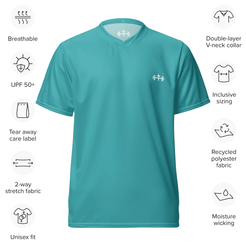 His House Mens Performance V-Neck T-Shirt - Teal product image (7)