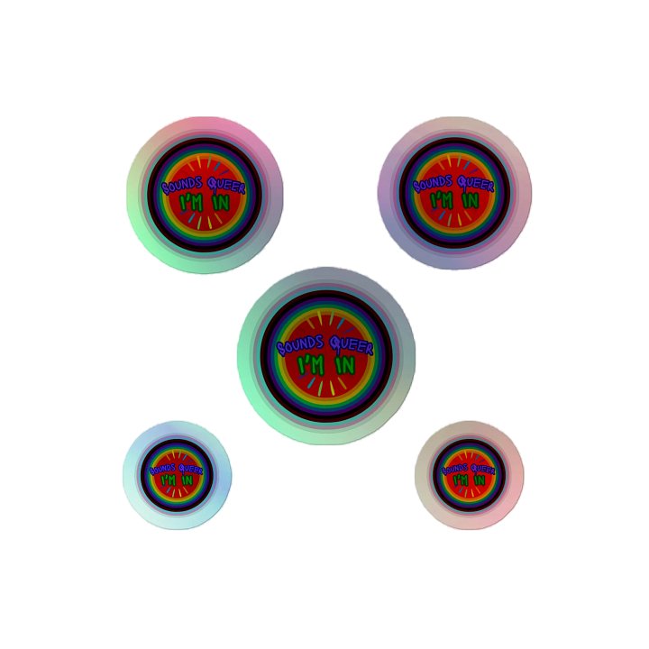 LGBTQIAP2S+ 2025, Sounds Queer I'm In, Holo Sticker Pack product image (2)