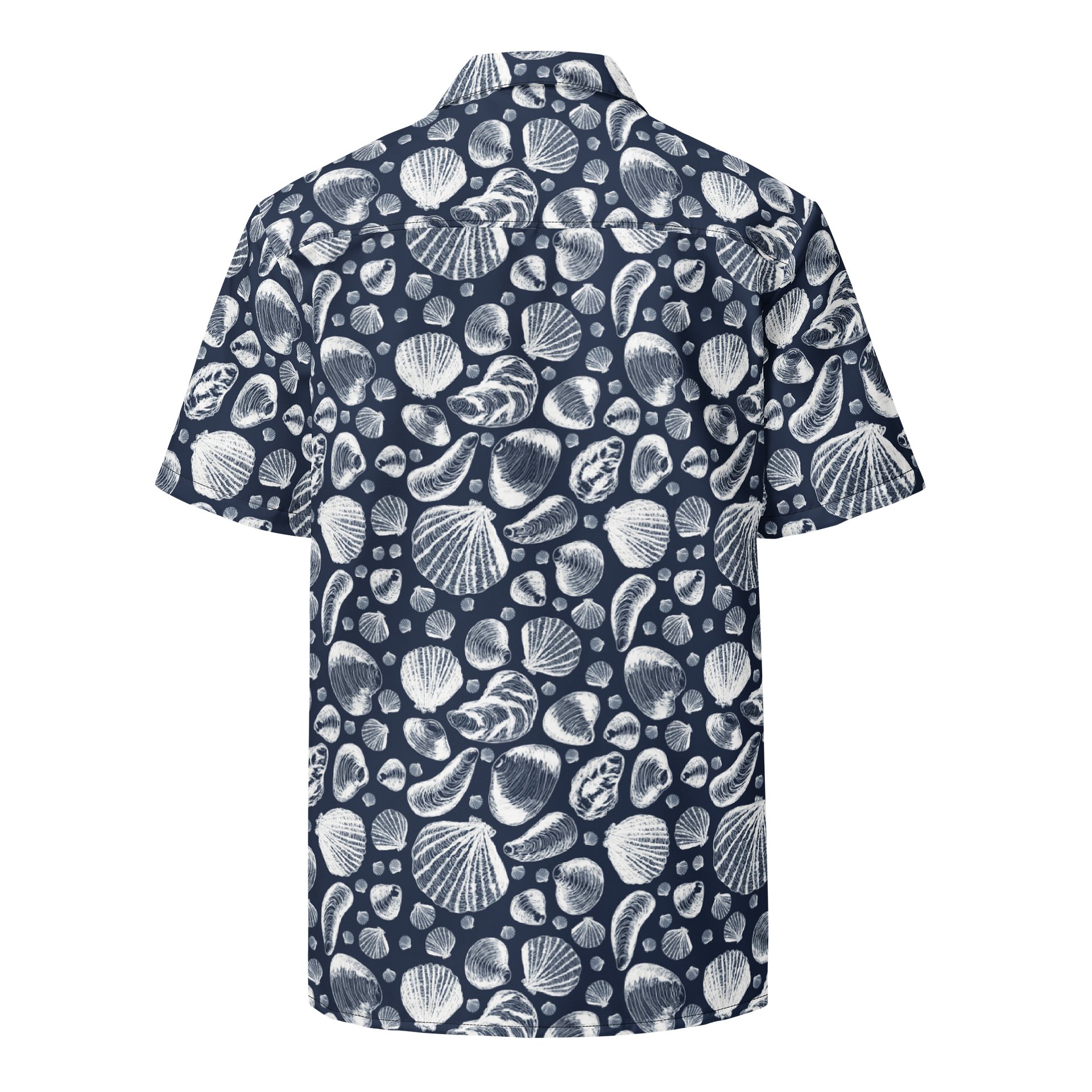 Men's | New England Tidal Treasures | White on Navy | Hawaiian Shirt | Vibrant Coastal Style product image (2)