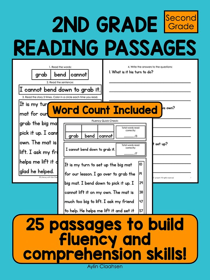 2nd Grade Reading Passages to Build Fluency and Comprehension Skills product image (1)