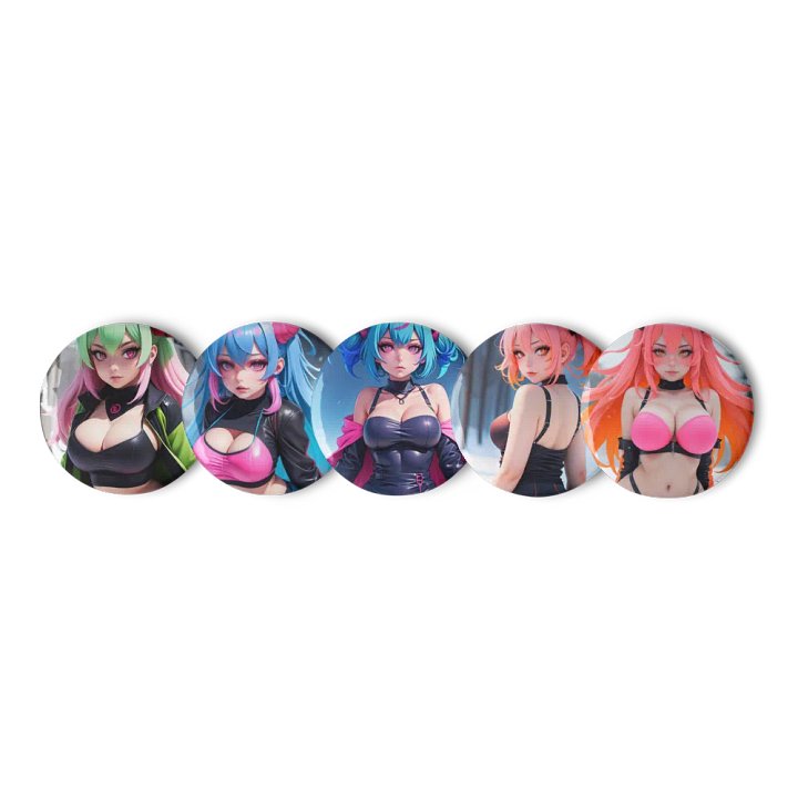 Horned Anime Character Pin Button Set product image (1)