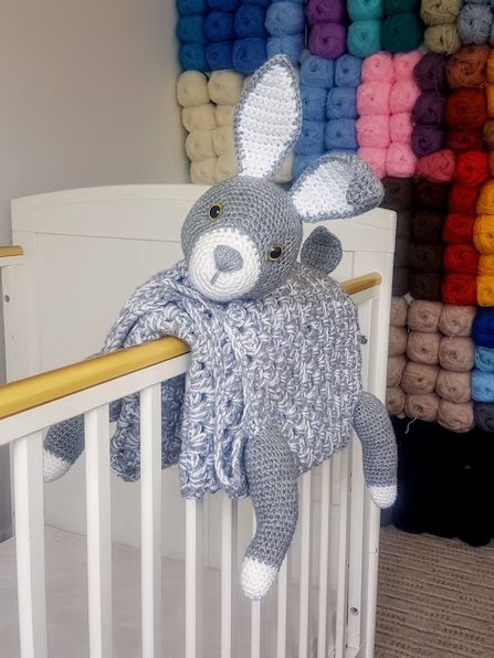 Woodland Bunny Baby Blanket Crochet Pattern - Pram Toy Security Blanket PDF - Crafting Happiness product image (7)