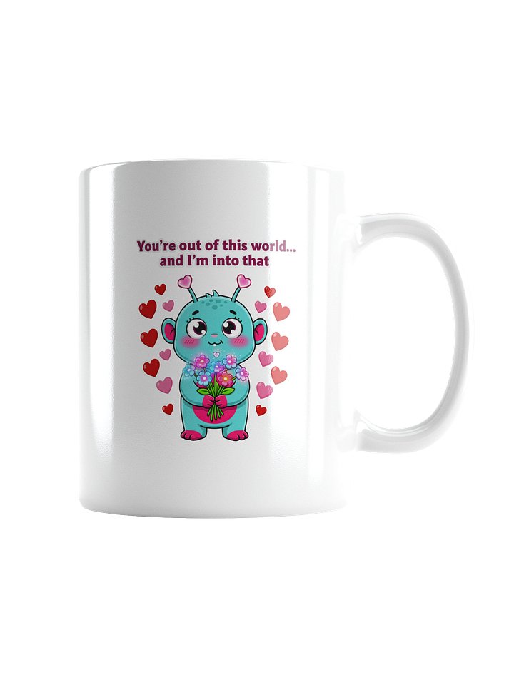 "Out of This World" Cute Alien Valentine's Mug product image (2)