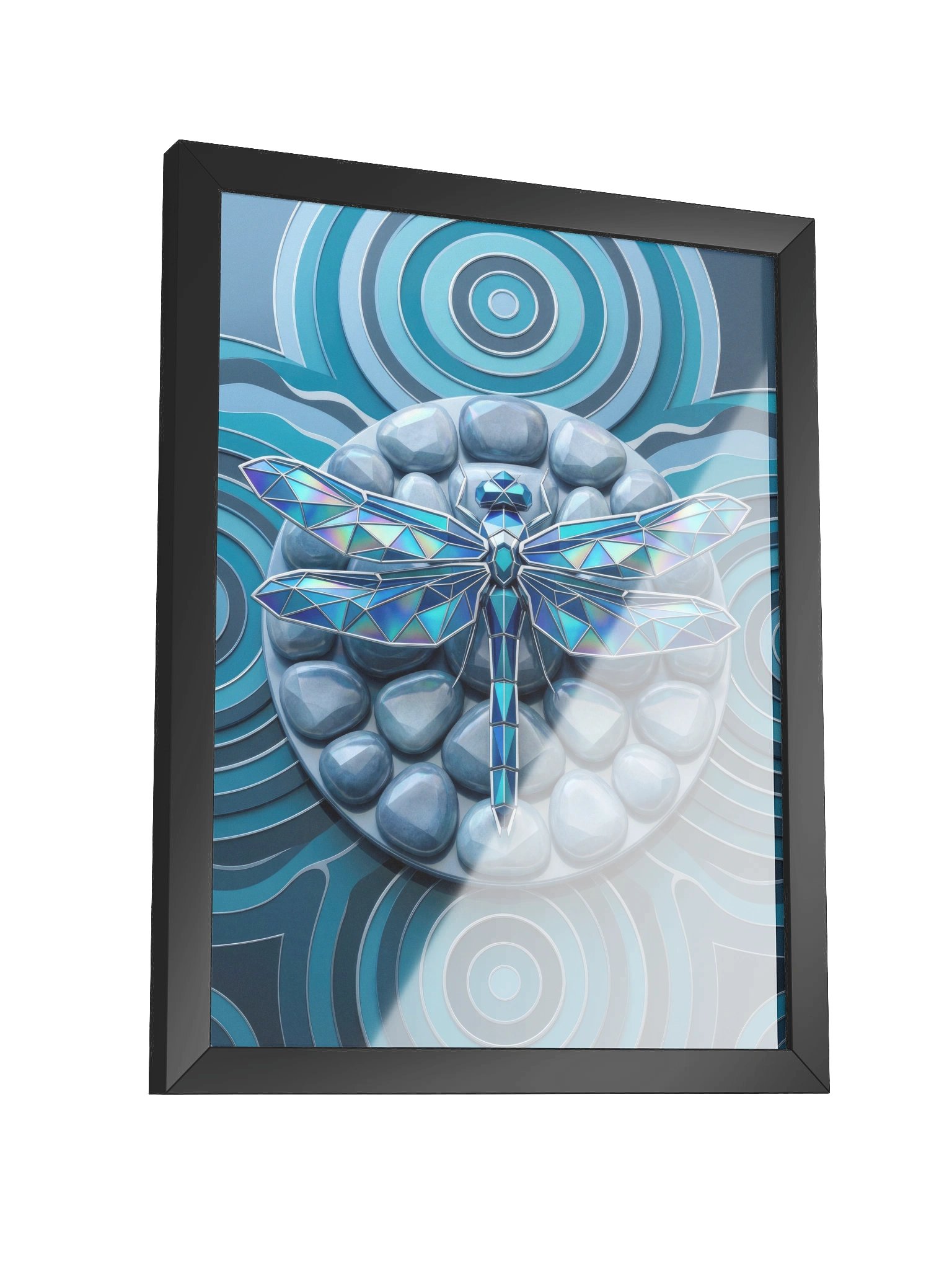Geometric Dragonfly Framed Poster - Neo-Deco Wall Art product image (3)