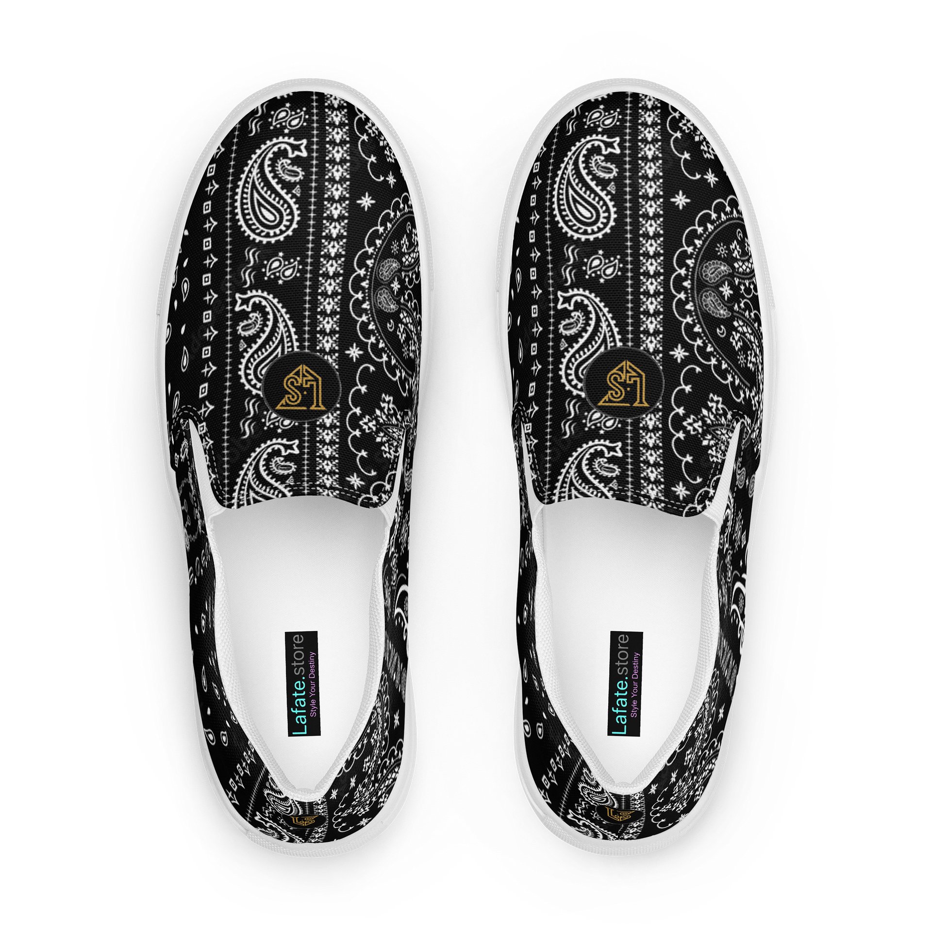 Lafate.Store Designer Slip On - Men (black Paisley) product image (1)