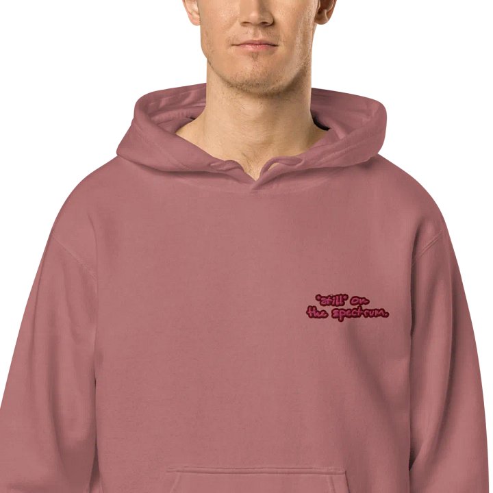 *still* on the spectrum (L.C. rose design) embroidered pigment hoodie product image (1)