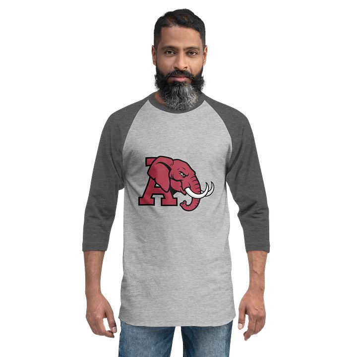 Stylized Elephant A-Head ¾ Sleeve Raglan Tee product image (8)
