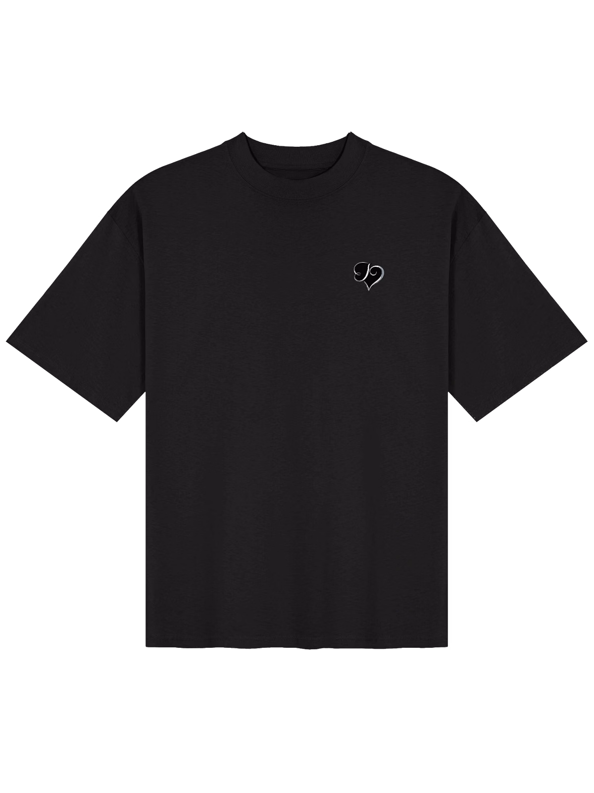 Jaron Smalls Signature Tee in black, embroidered JS Heart at the left chest