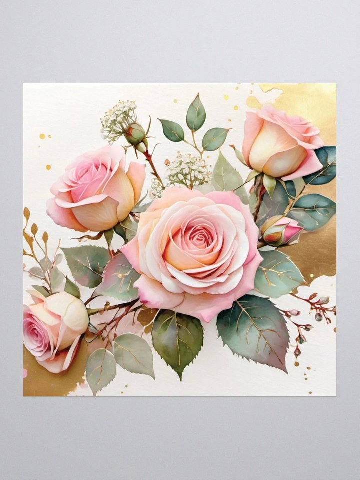 Golden Blush -Roses Vinyl Stickers product image (1)