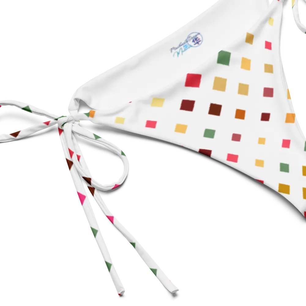 Colorful Square Pattern Design String Bikini Bottom - v6 product image (3)