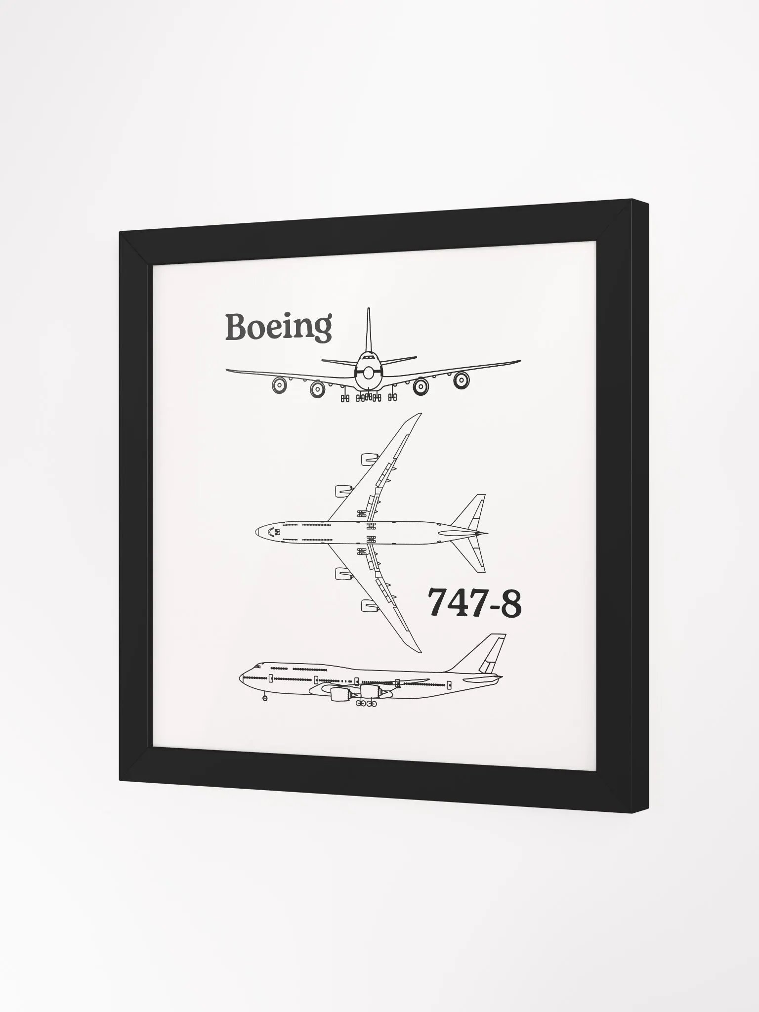 Boeing 747-8 Blueprint Framed Poster product image (2)