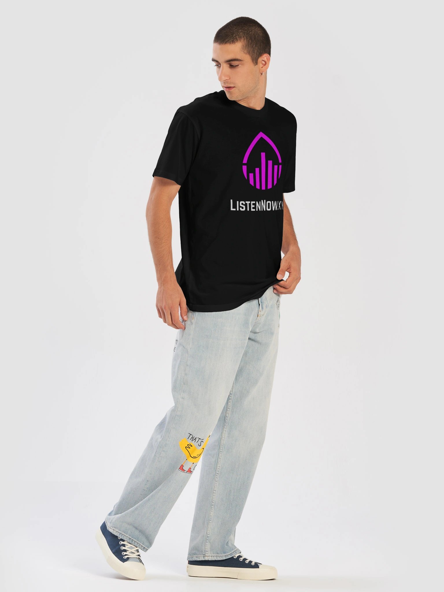 ListenNow.xyz Center Logo T-shirt product image (5)