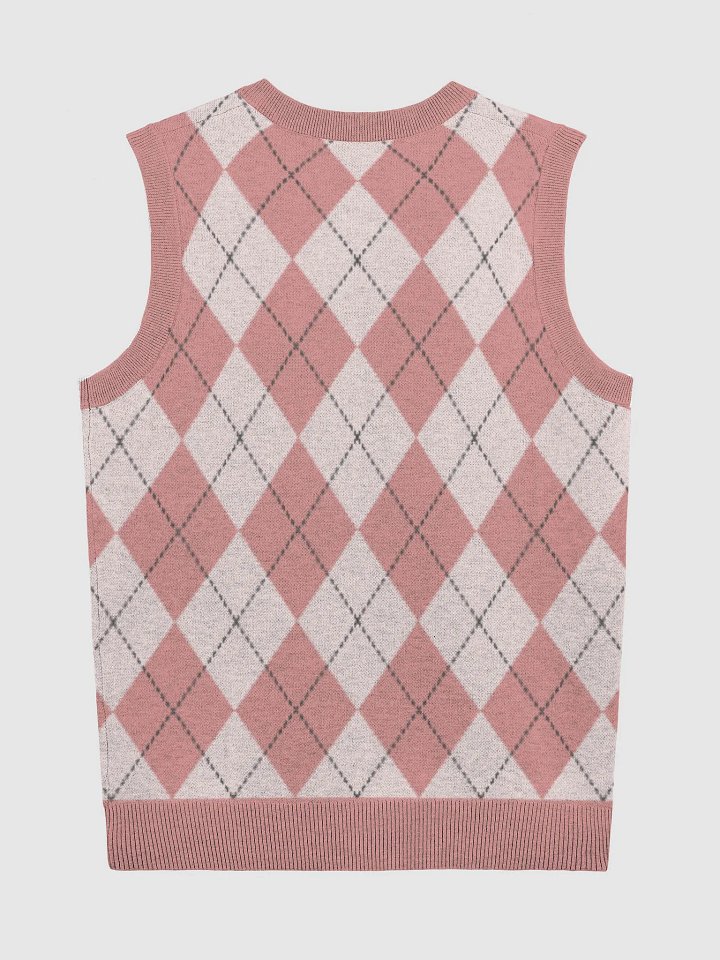 Pink Crossed Diamonds Knitted Vest product image (2)