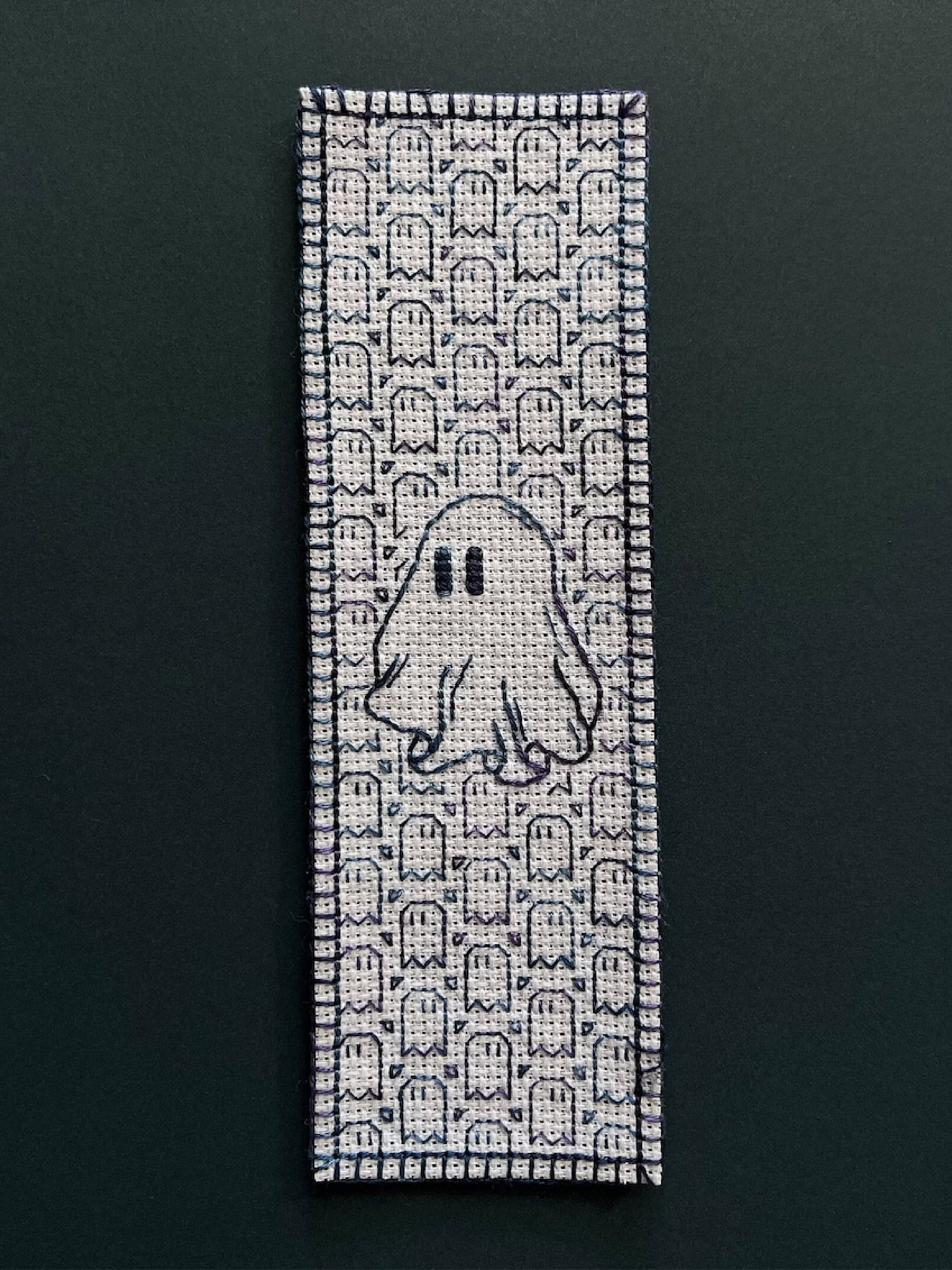 Ghostly Bookmark • Blackwork Cross Stitch Pattern • PDF Digital Download product image (2)