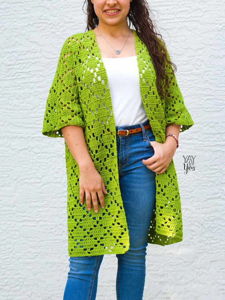 Diamond Cardigan - PDF Crochet Pattern & Video Tutorial product image (1)