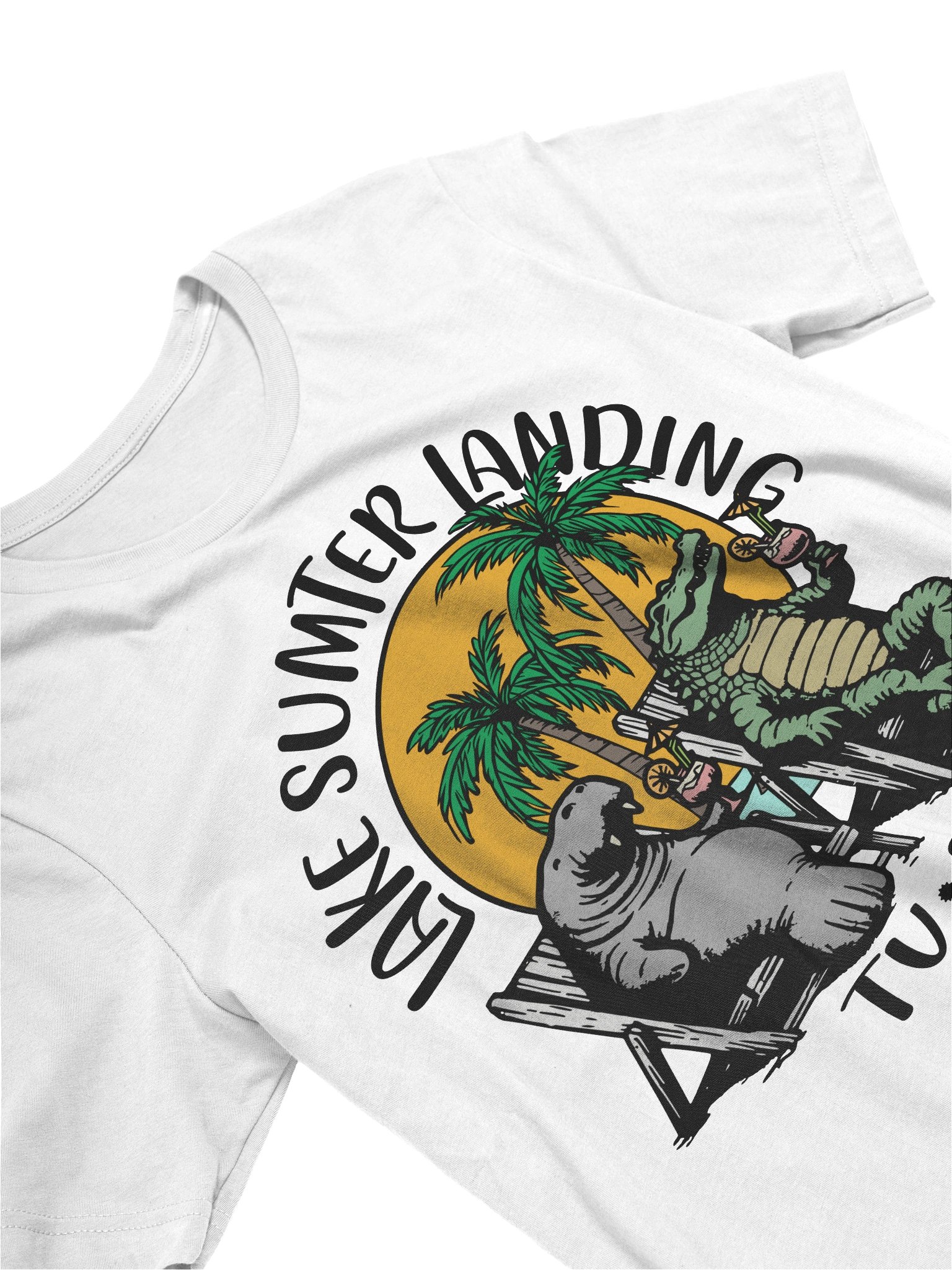Lake Sumter Landing TV Florida USA Fun Manatee Alligator Design T-shirt product image (18)