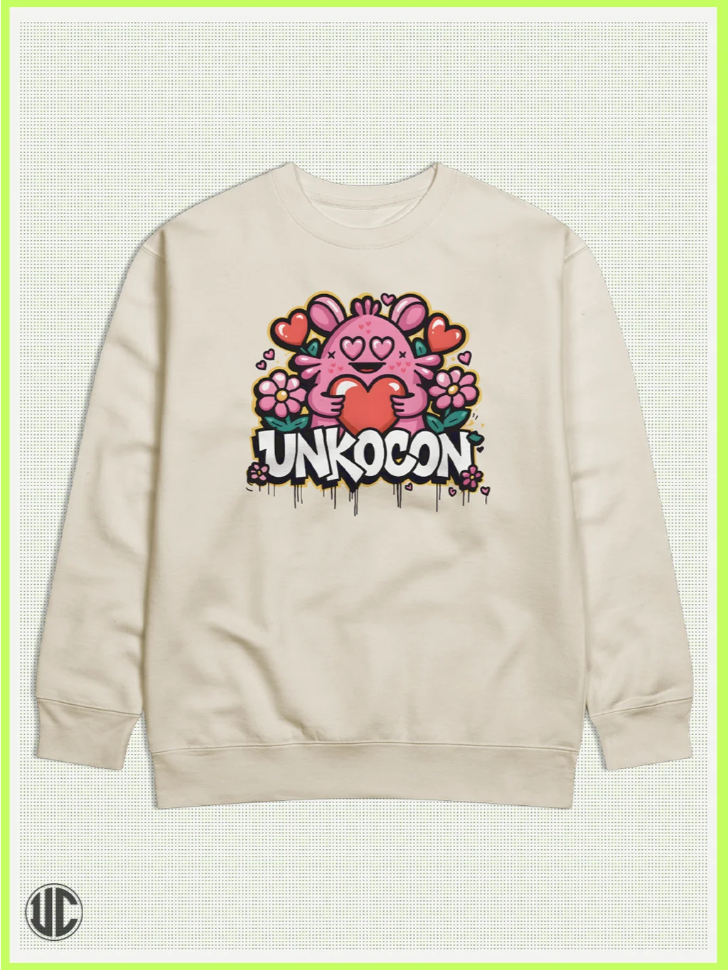 UnkoCon – Graffiti Heart Crew Neck Sweatshirt product image (1)