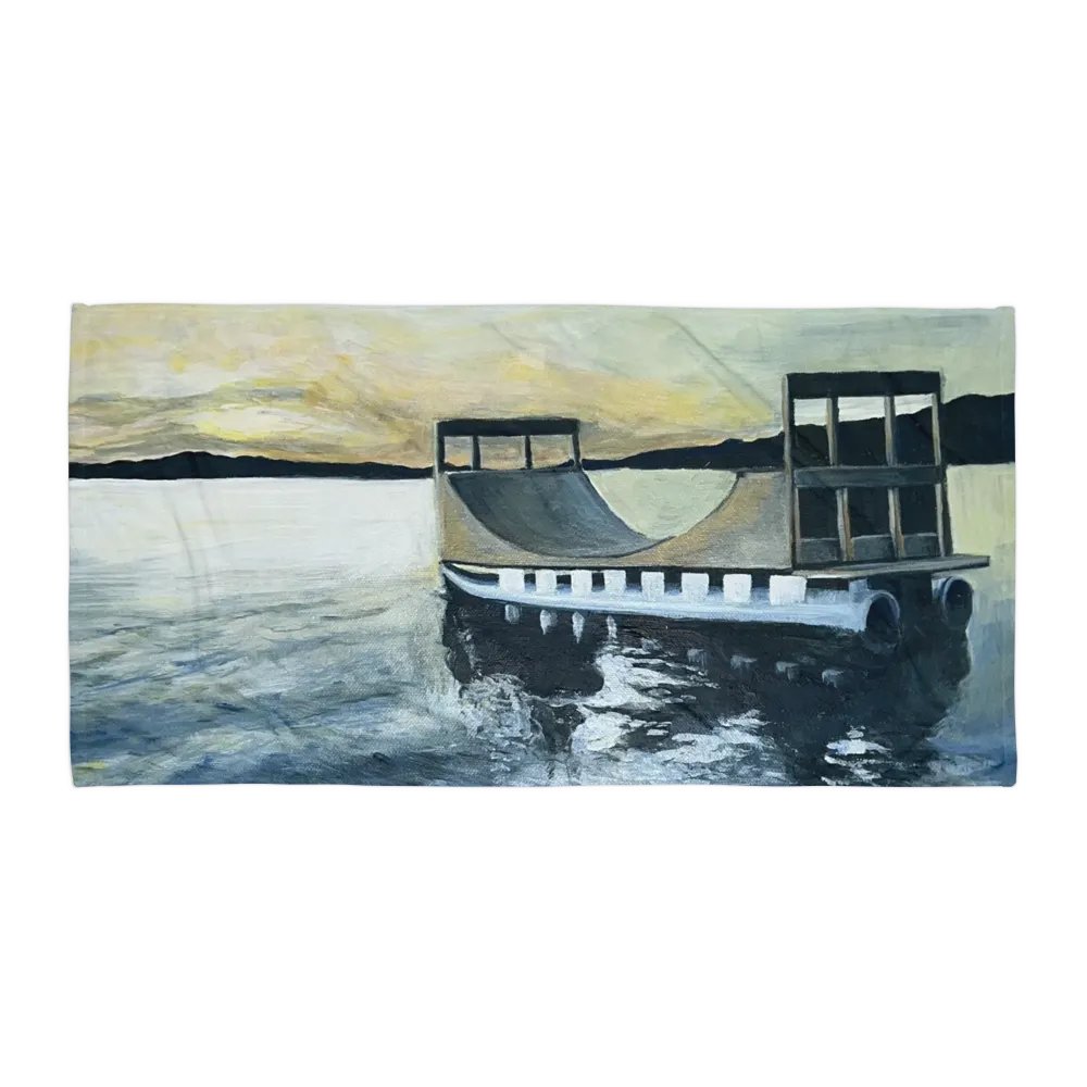 Rampboat painting beach towel product image (1)