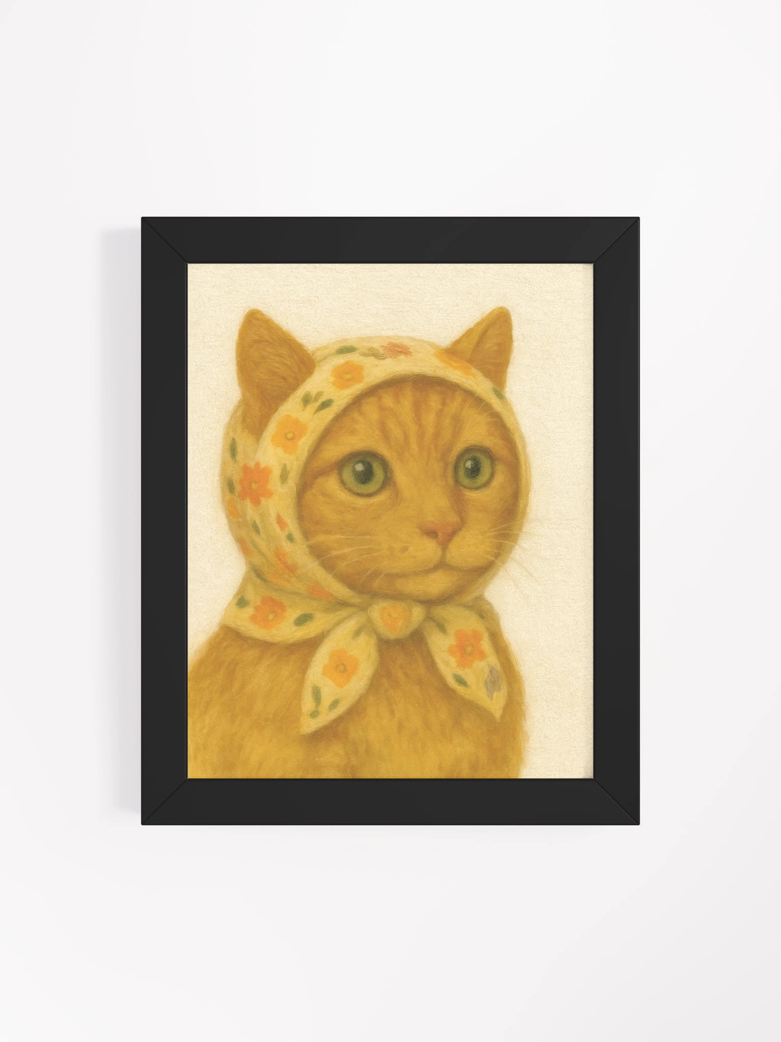 Framed Print - Babushka Cat Portrait 'Patch' product image (4)