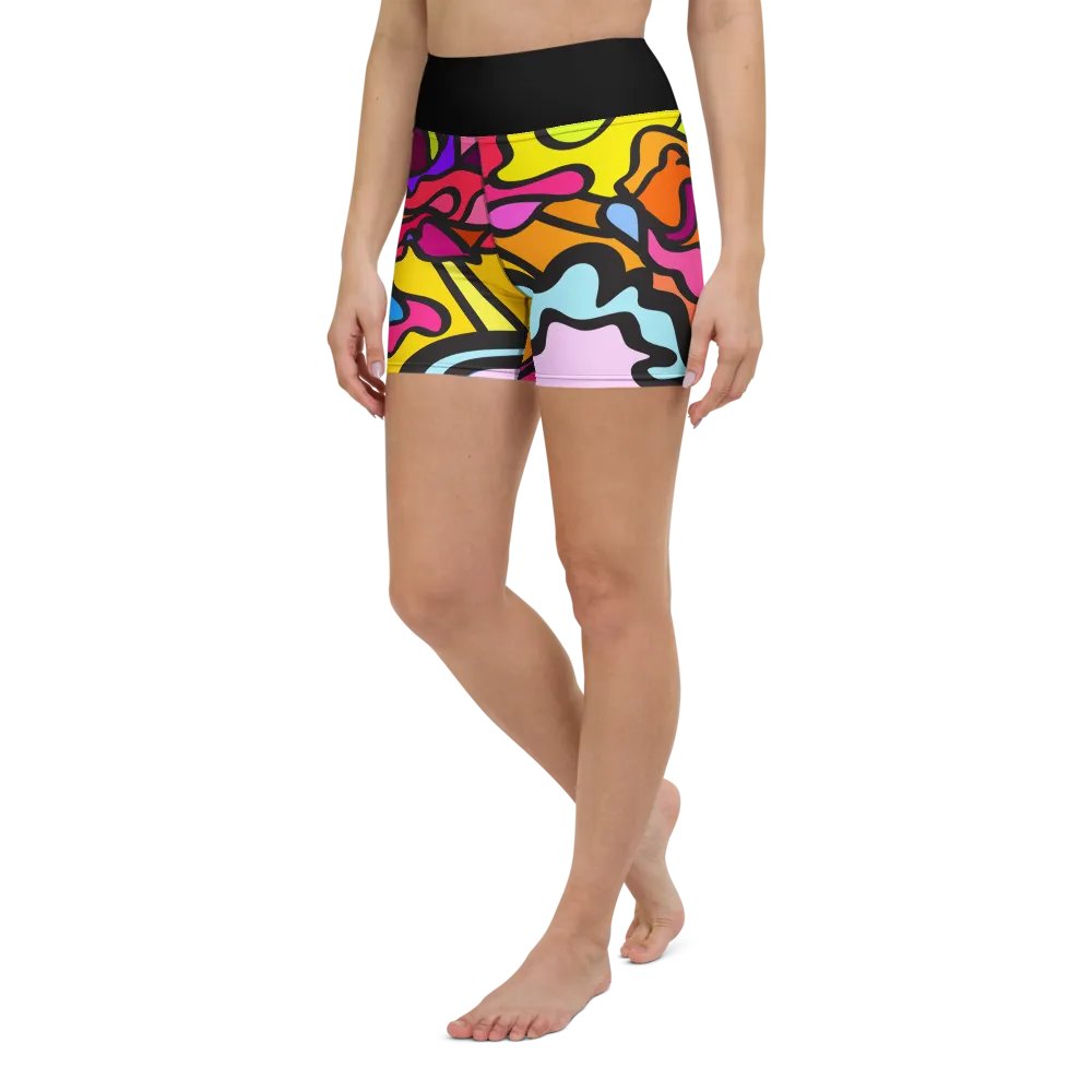 Vibrant Energy Yoga Shorts - Wave at Sunset product image (5)