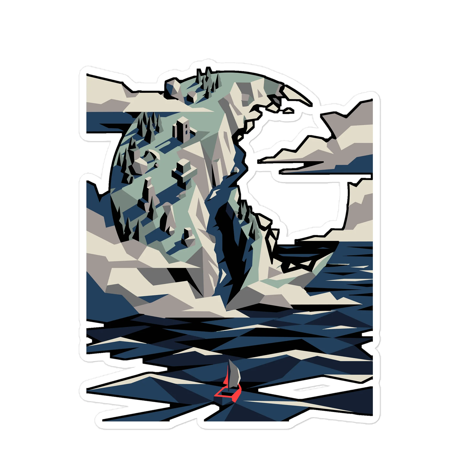 Sphere & Sea Sticker, view 5