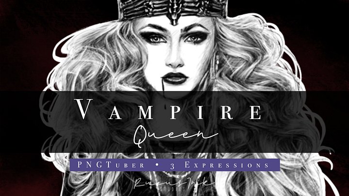 Vampire Queen PNGTuber | 3 Expressions | Ready to Use product image (1)