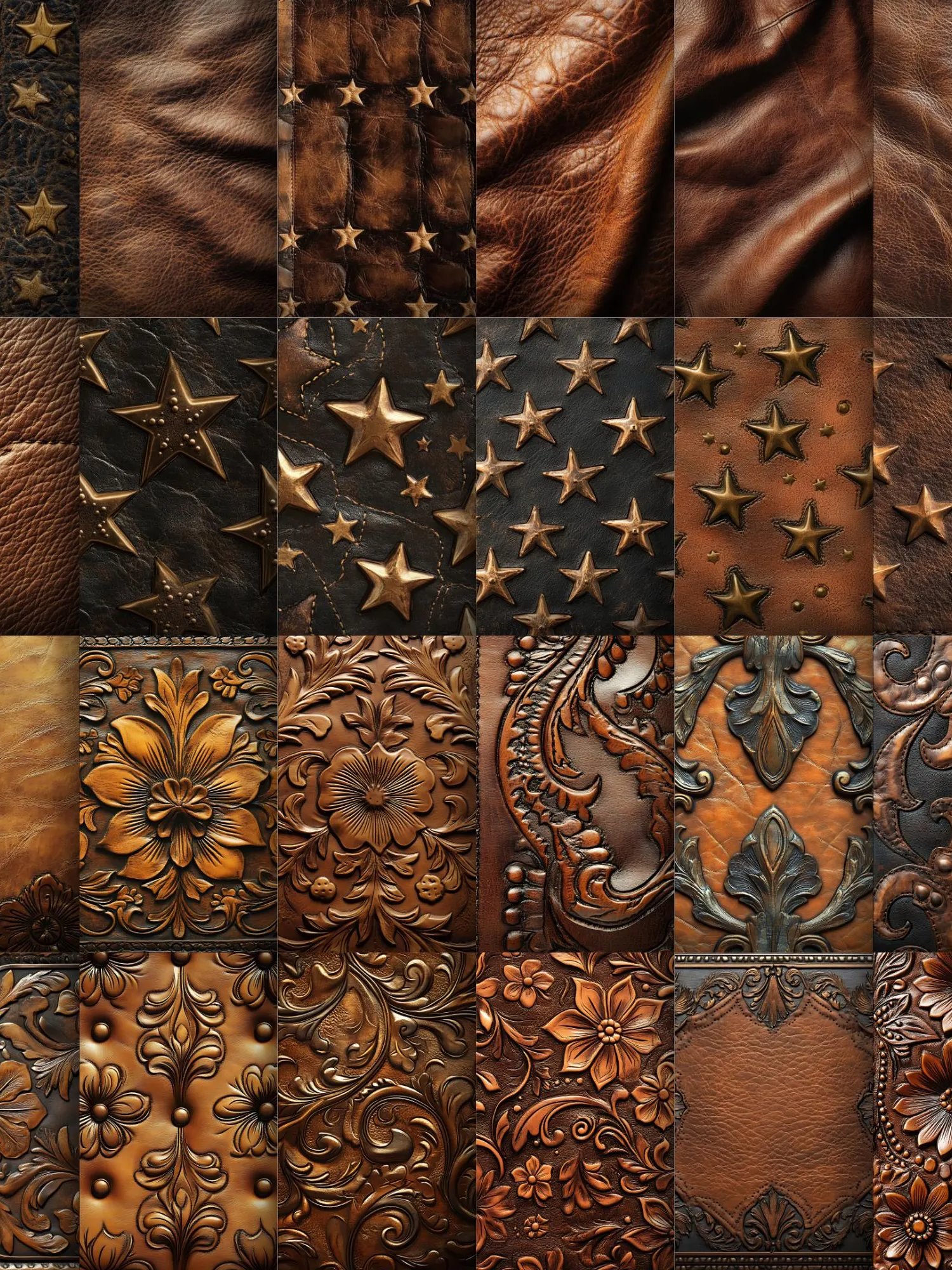 Tooled Leather Digital Paper Western Leather Textures product image (3)