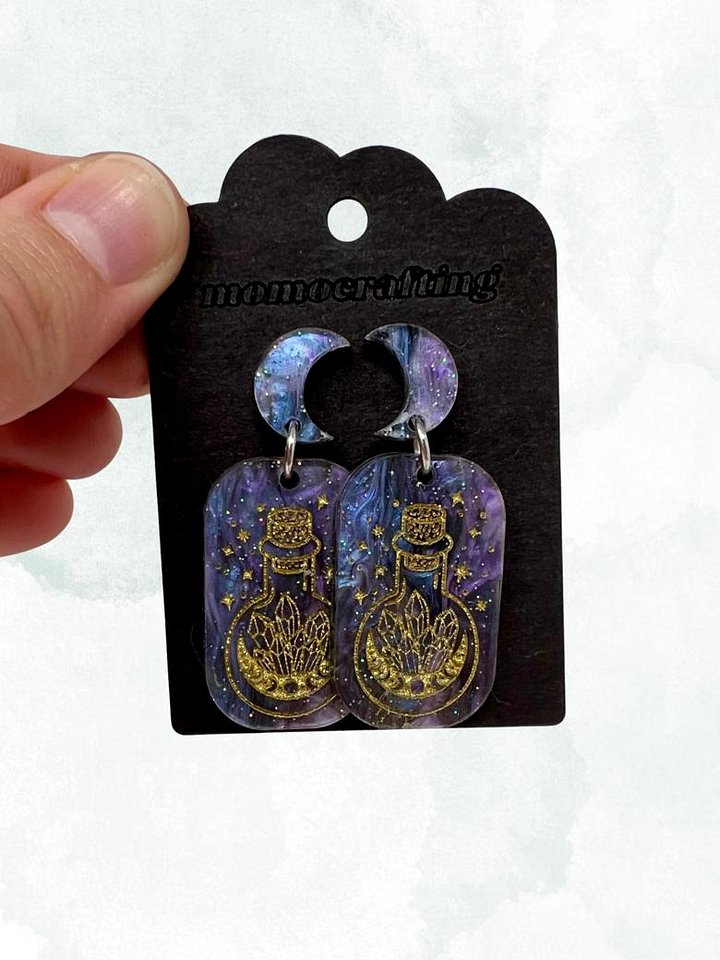 Mystical Potion Tablet Earrings (Galaxy) product image (1)
