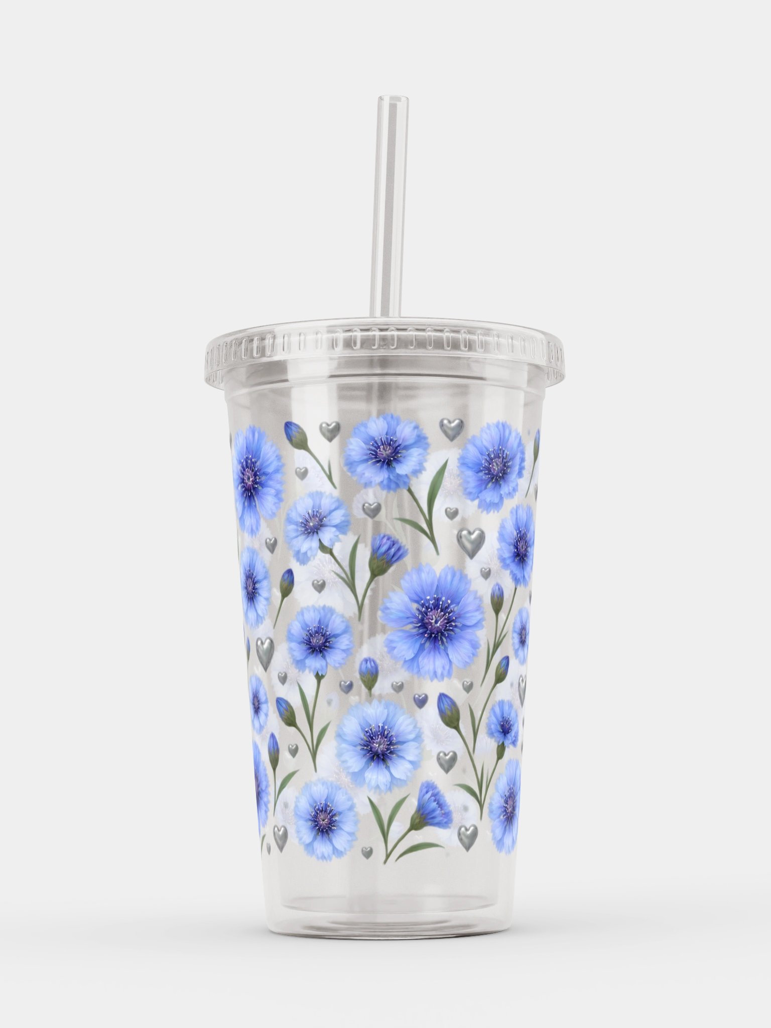 Cornflower Clear Dual Wall Tumbler 16 Oz (473 ml) product image (6)