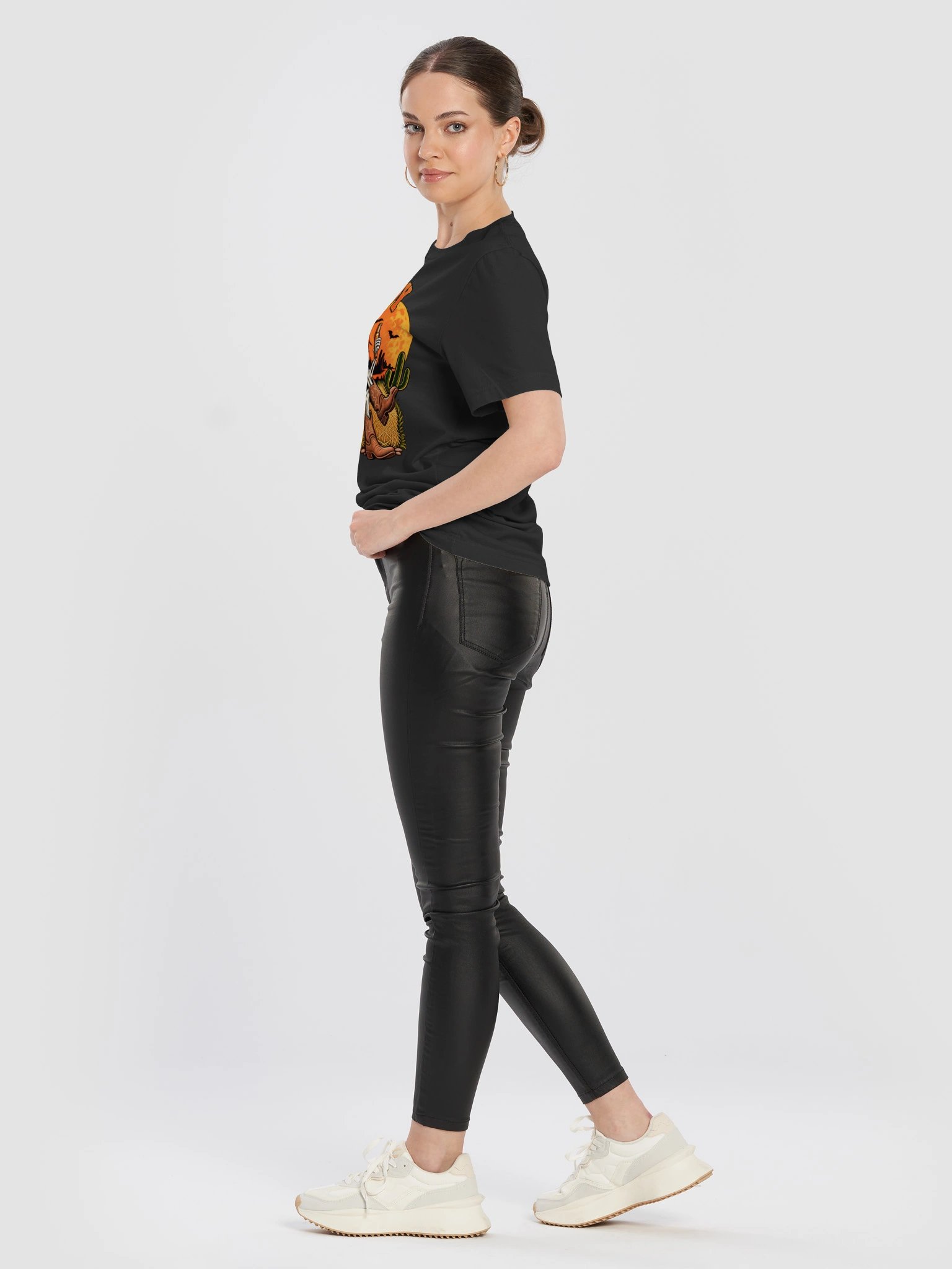 Howdy Texas Skeleton Cowboy Halloween Womens Shirt product image (12)
