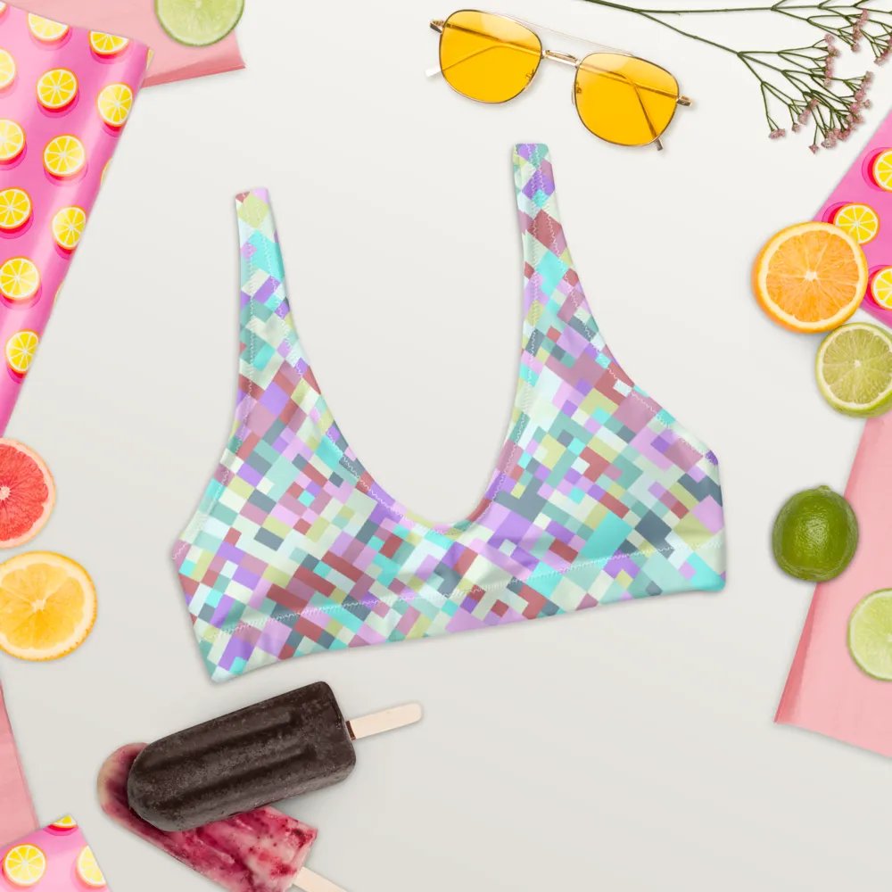 Colorful Mosaic Pattern Design Padded Bikini Top - v6 product image (6)