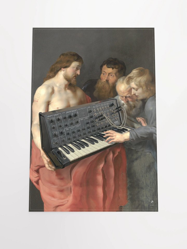 He died for our synths, by Frank Fonik (K.0.r.g. M-S 20) Techno EDM Matte Paper Poster product image (1)