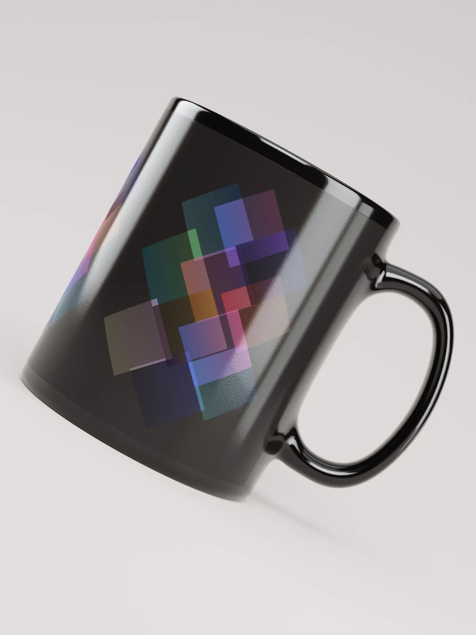 Geometric Gradient Artistic Squares Black Mug product image (9)