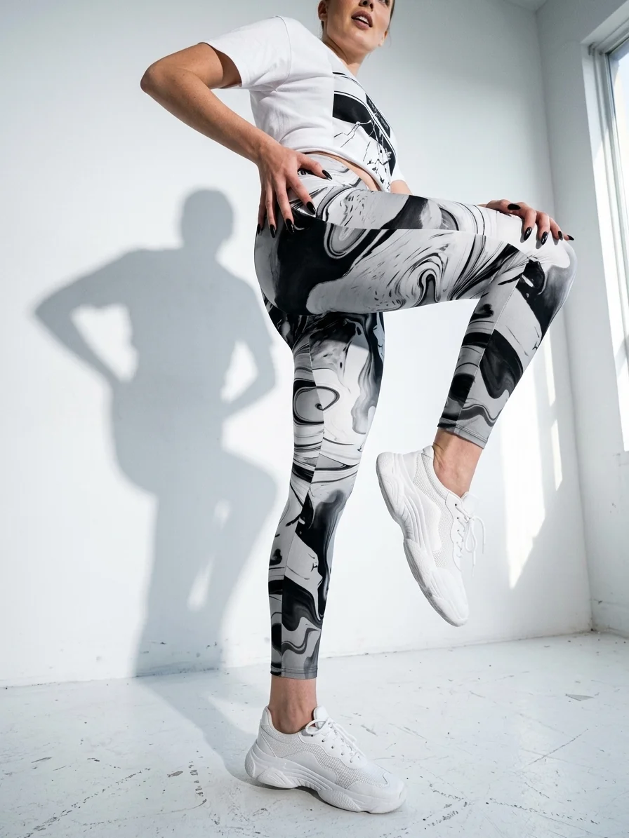 Black Marble-Leggings with Pockets product image (7)