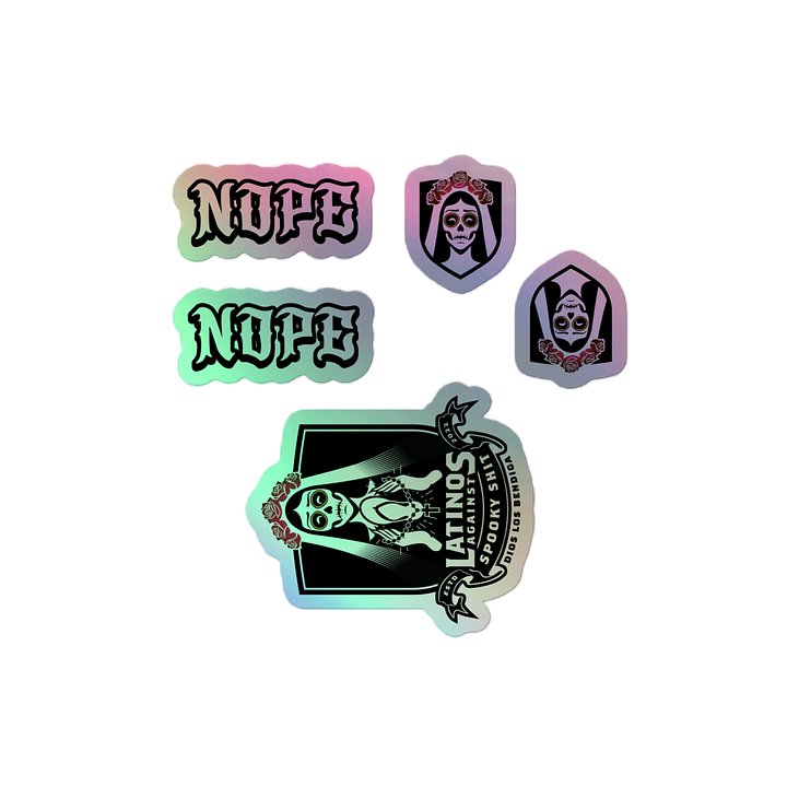 2026 LatinosAgainstSpookyShit Logo Holo Stickers product image (2)