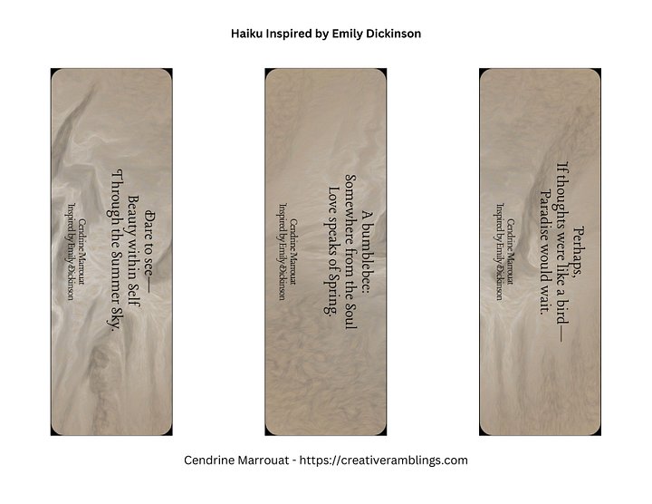 Haiku inspired by Emily Dickinson - Printable Bookmarks product image (2)