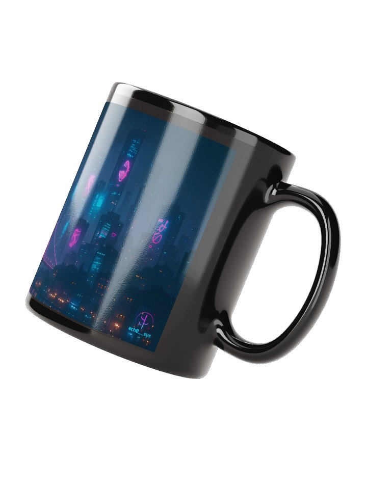 Cyberpunk Istanbul Bosphorus Mug - Glossy Black Ceramic Coffee Cup (11oz / 15oz, Dishwasher & Microwave Safe) product image (2)