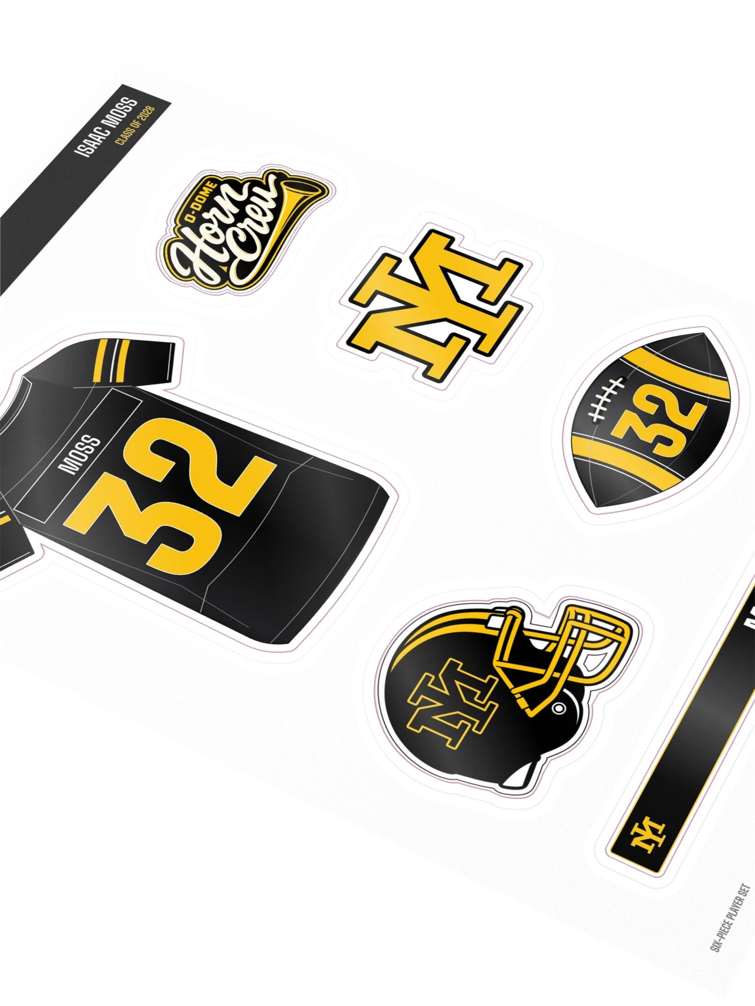 Isaac Moss #32 — Mustangs Sticker Sheet product image (2)