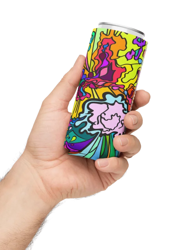 Vibrant Swirls Can Cooler - Wave at Sunset product image (4)