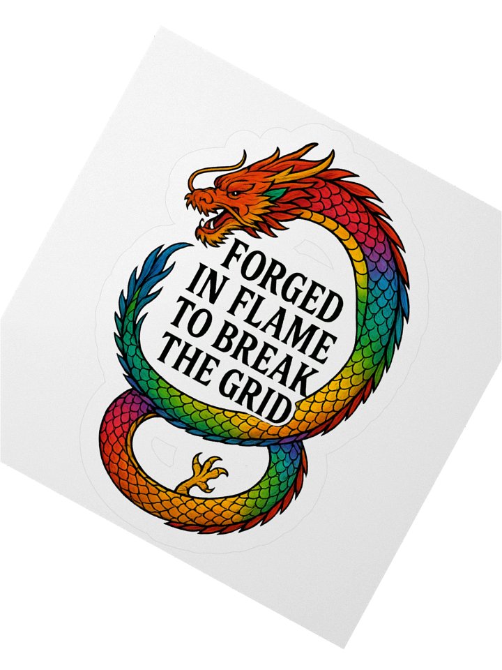 🐉 Forged in Flame – Dragon Sigil Sticker Stick the signal. Break the grid. product image (1)