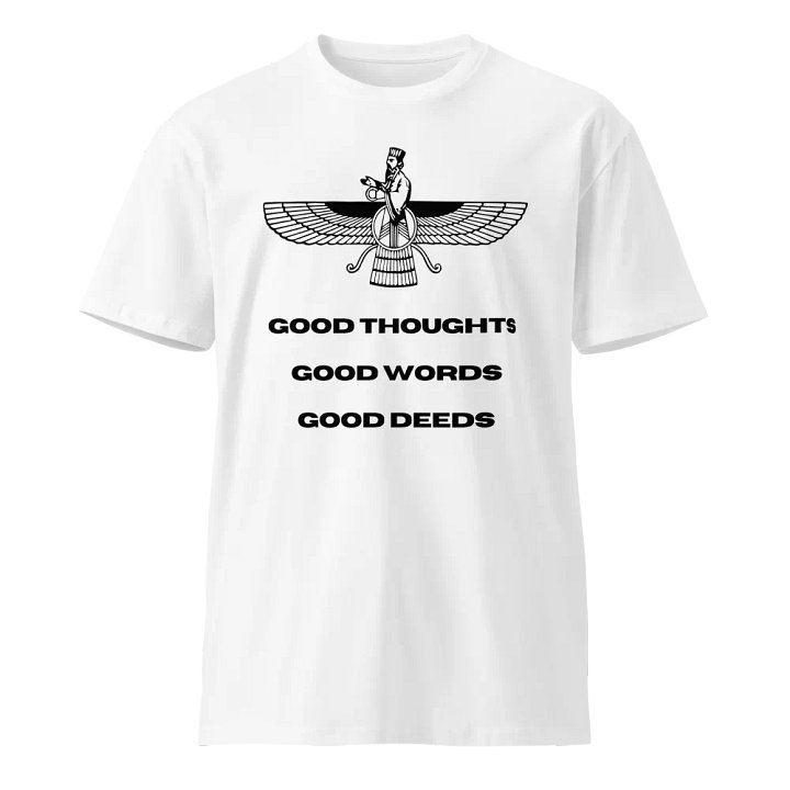 Faravahar Persian Design T-Shirt Good Thoughts Good Words Good Deeds product image (1)