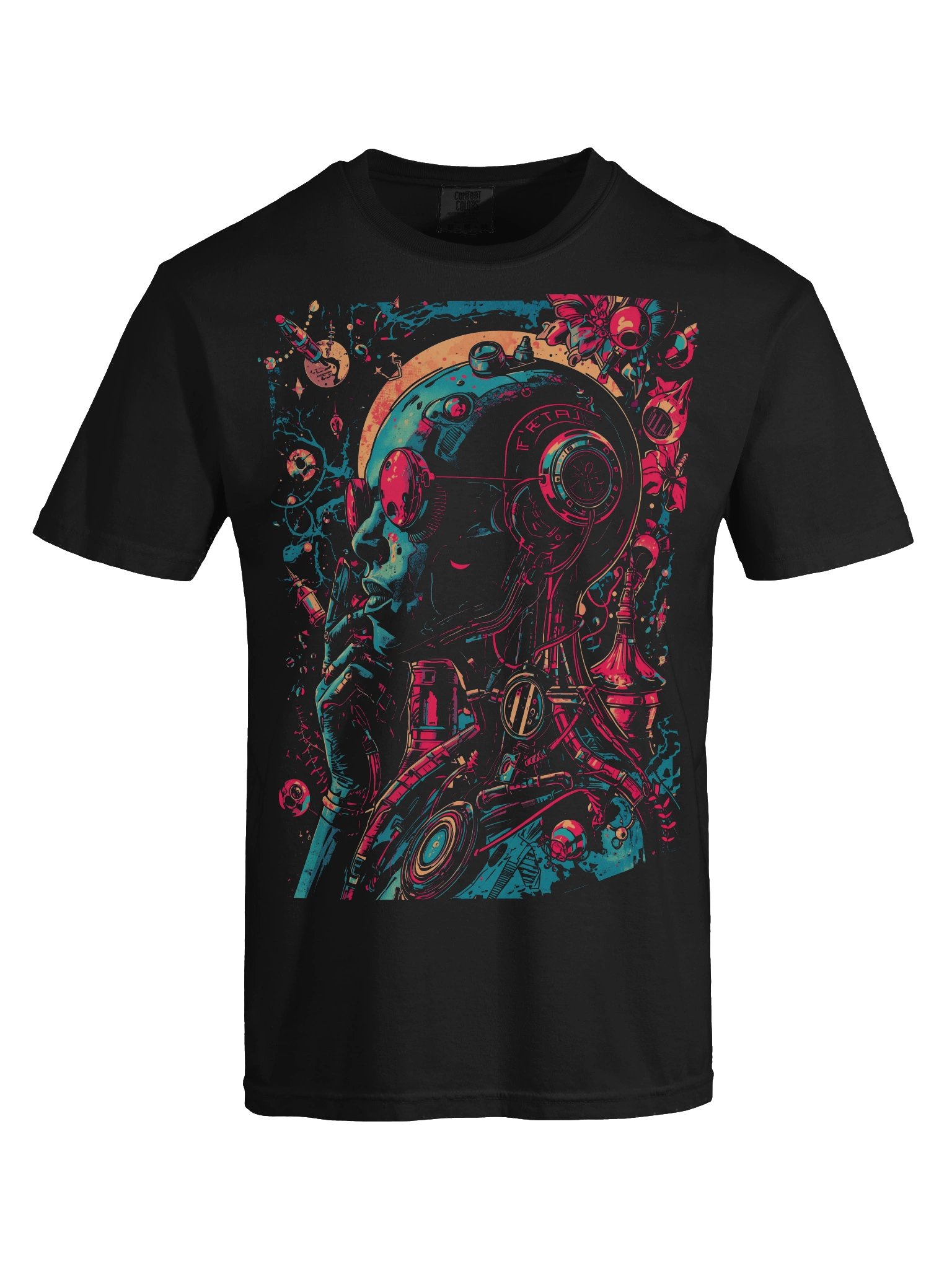 Neon Cyber Face Heavyweight T-Shirt product image (2)