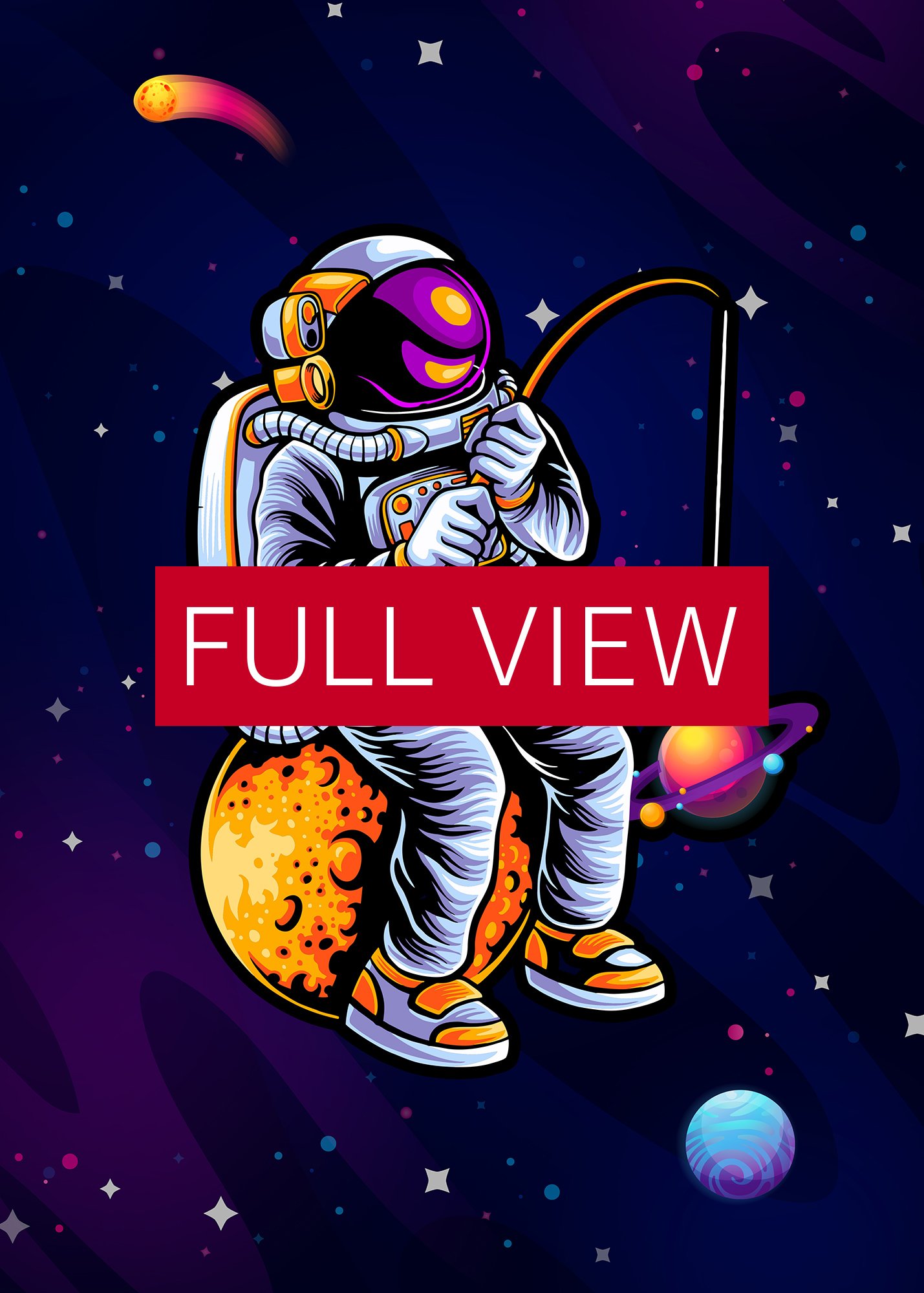 Astronaut fishing a stars — space poster, synthwave space, neon space, aesthetic poster product image (3)