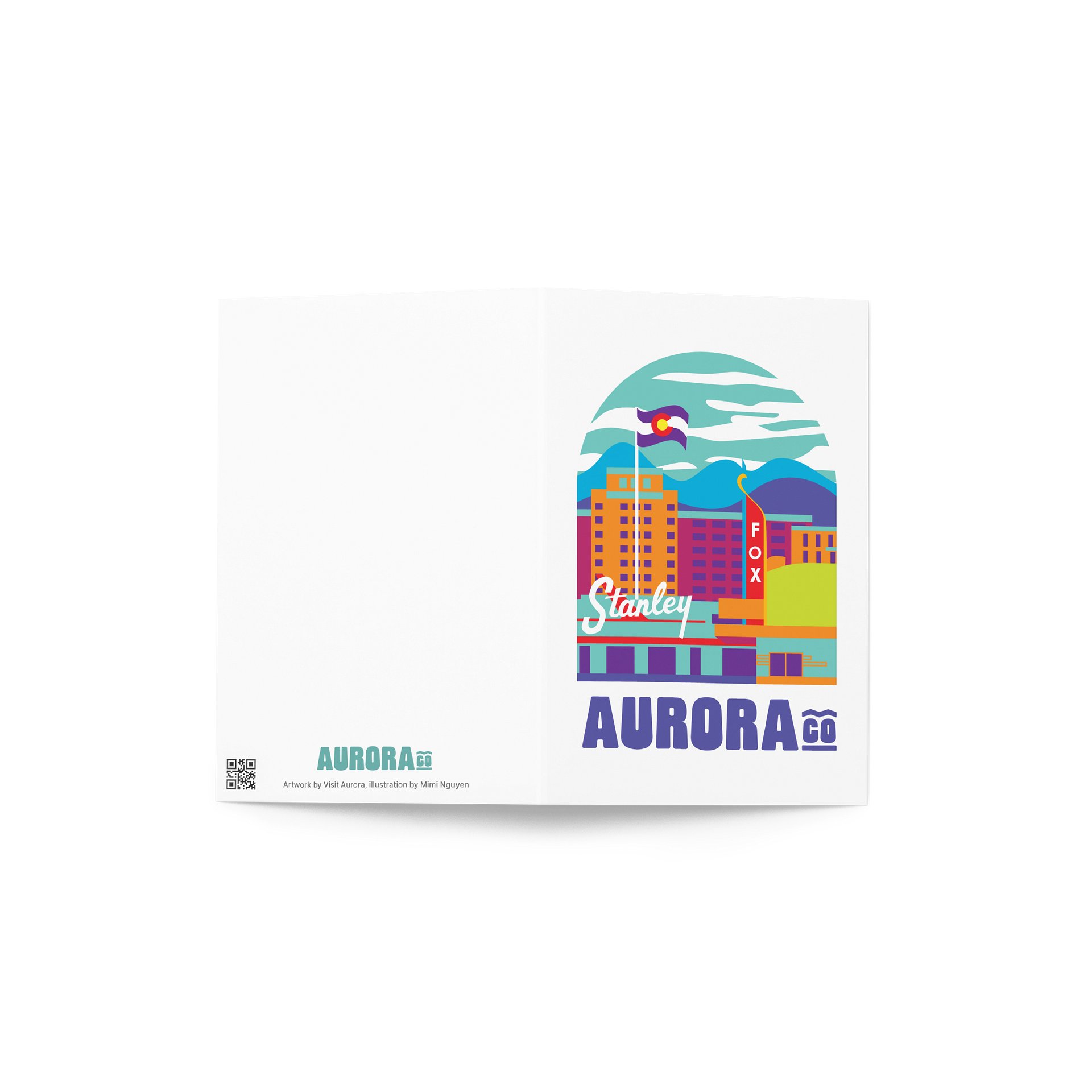 Aurora Cityscape Greeting Card (Multicolor) product image (2)