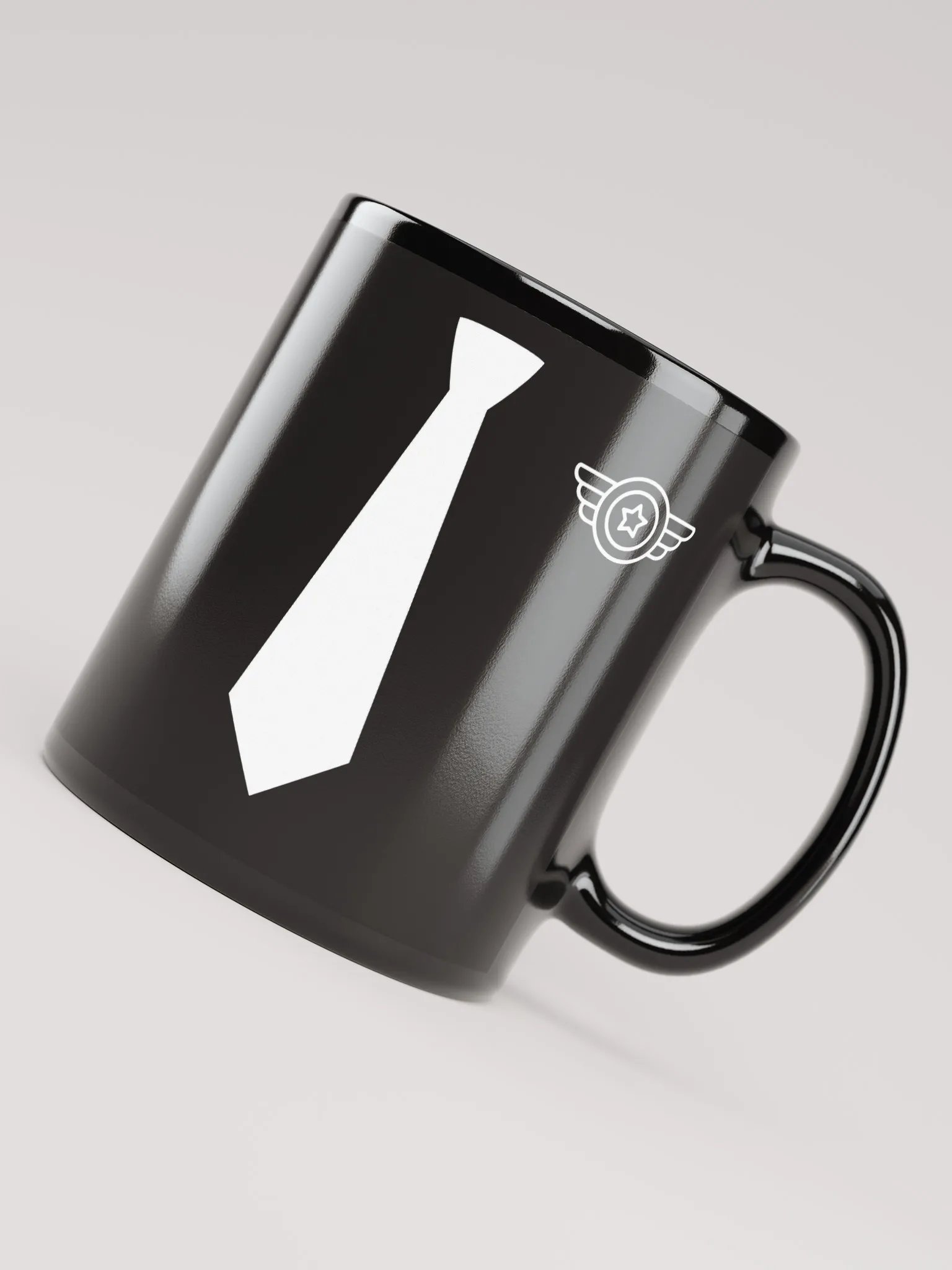 Captain’s Coffee – Glossy Black Mug product image (1)
