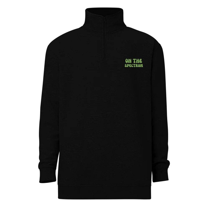 ON THE SPECTRUM (lime) embroidered quarter zip product image (1)