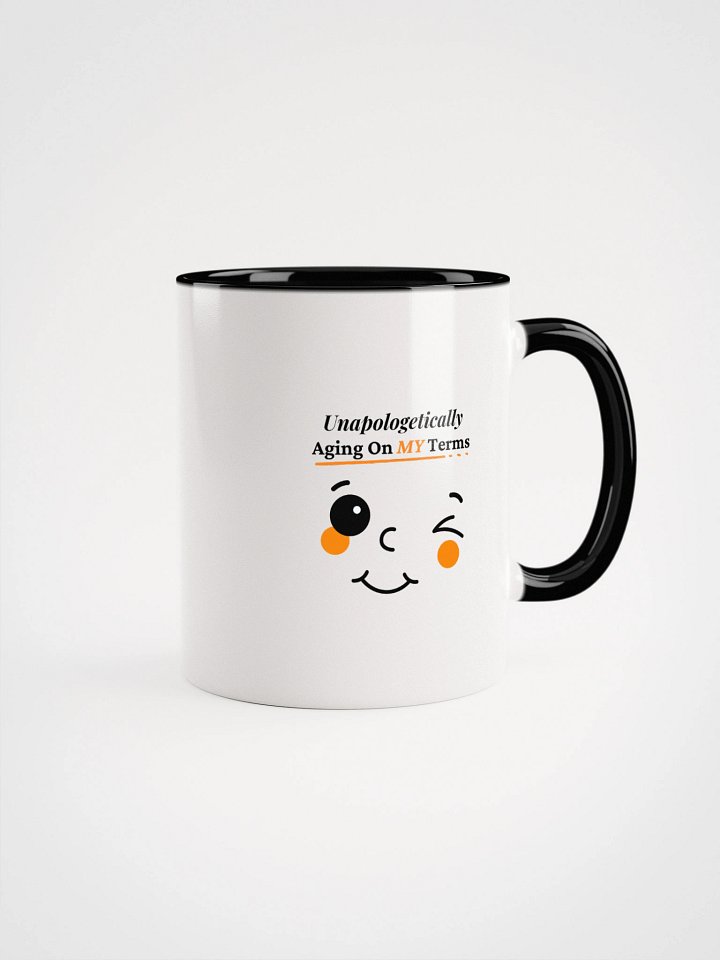 Unapologetically Aging On My Terms - Friendly Winky Face Mug (Two-Toned) product image (1)