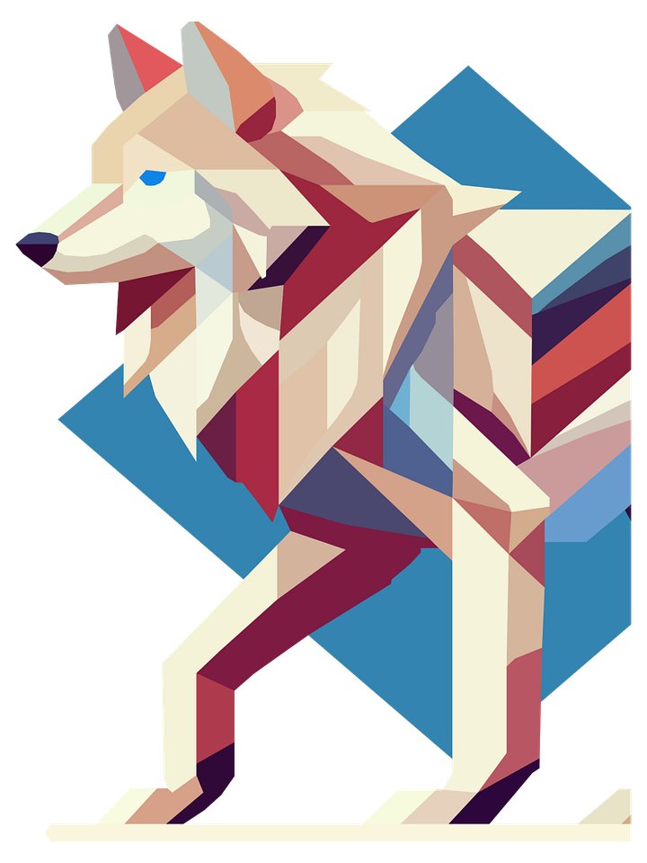 Free Geometric Wolf PNG Art - Transparent Background, Low Poly Animal Illustration product image (1)