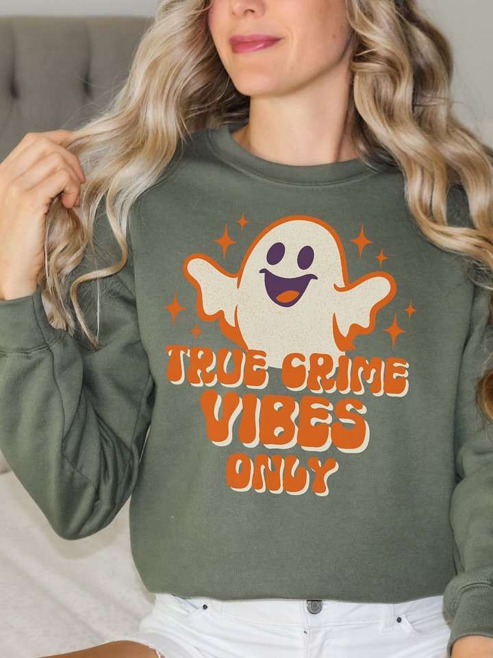 Cute Ghost Sweatshirt For True Crime Lovers product image (1)