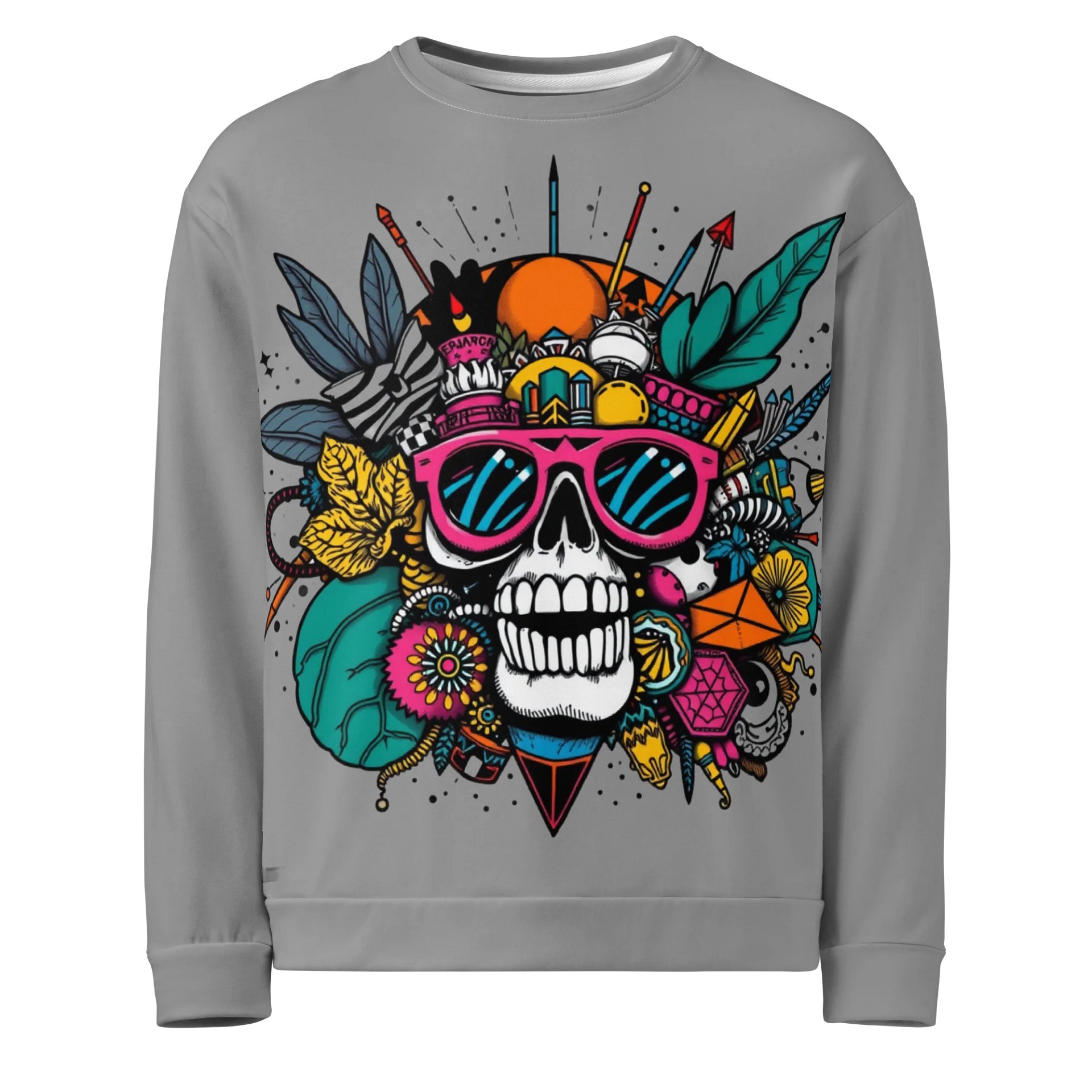 Skull Chic All-Over Print Sweatshirt product image (1)